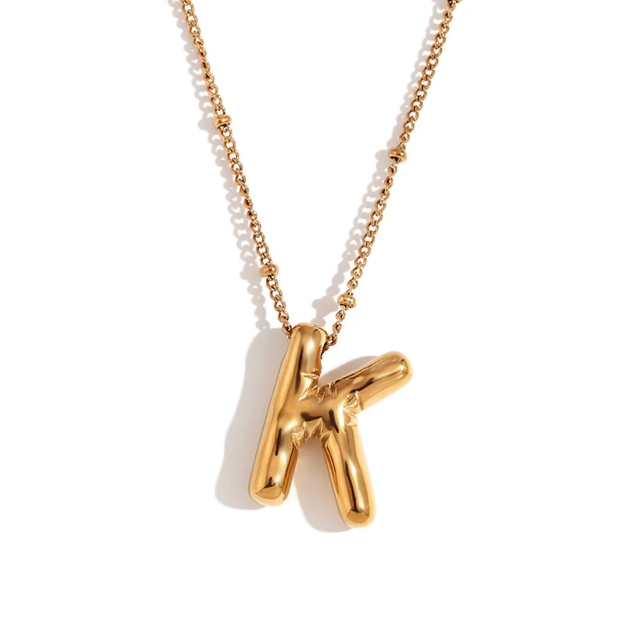 ‘Balloon’ Initial Gold Necklace