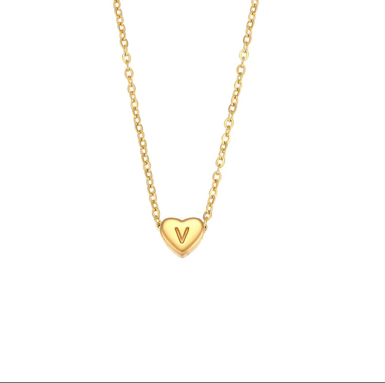 ‘Hearts’ Initial Gold Necklace