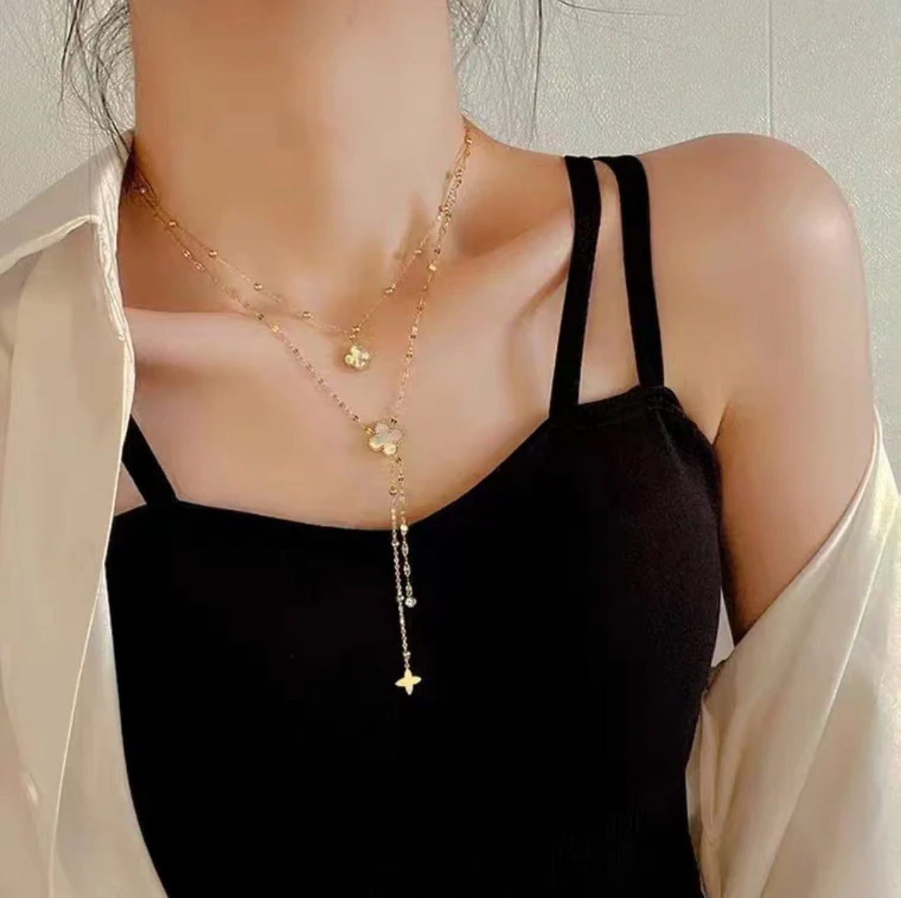 ‘Pixie’ Gold Drop Necklace