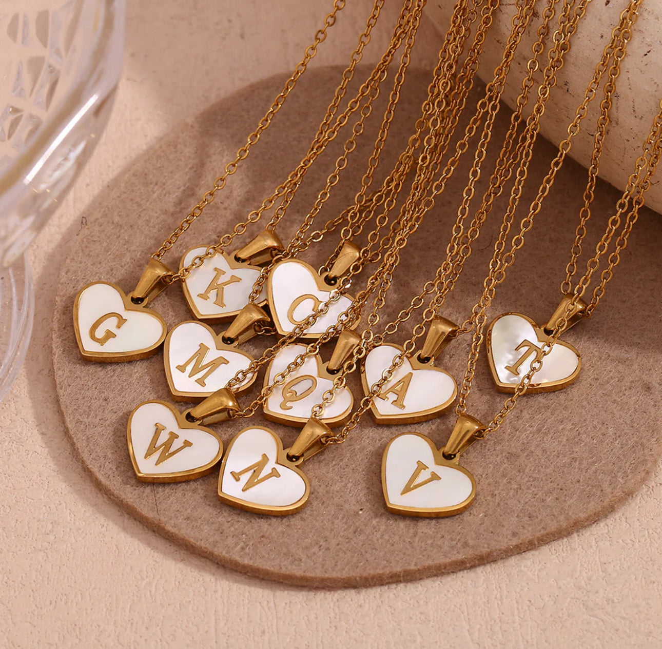 ‘Heart’ Initial Gold Necklace