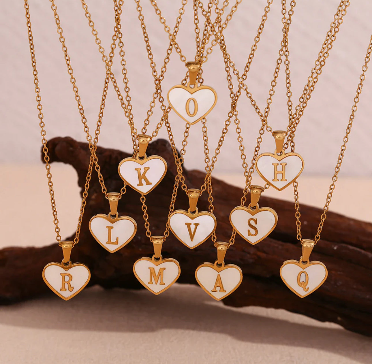 ‘Heart’ Initial Gold Necklace