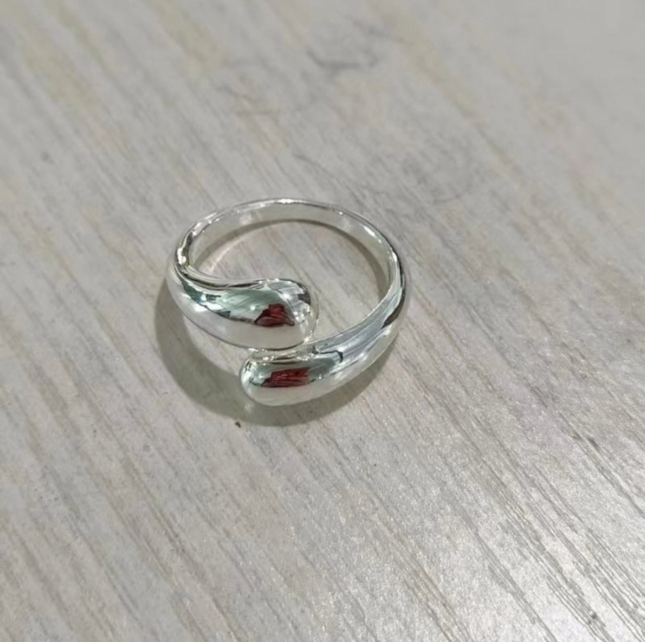 ‘Seductive Embrace’ Adjustable Silver Ring