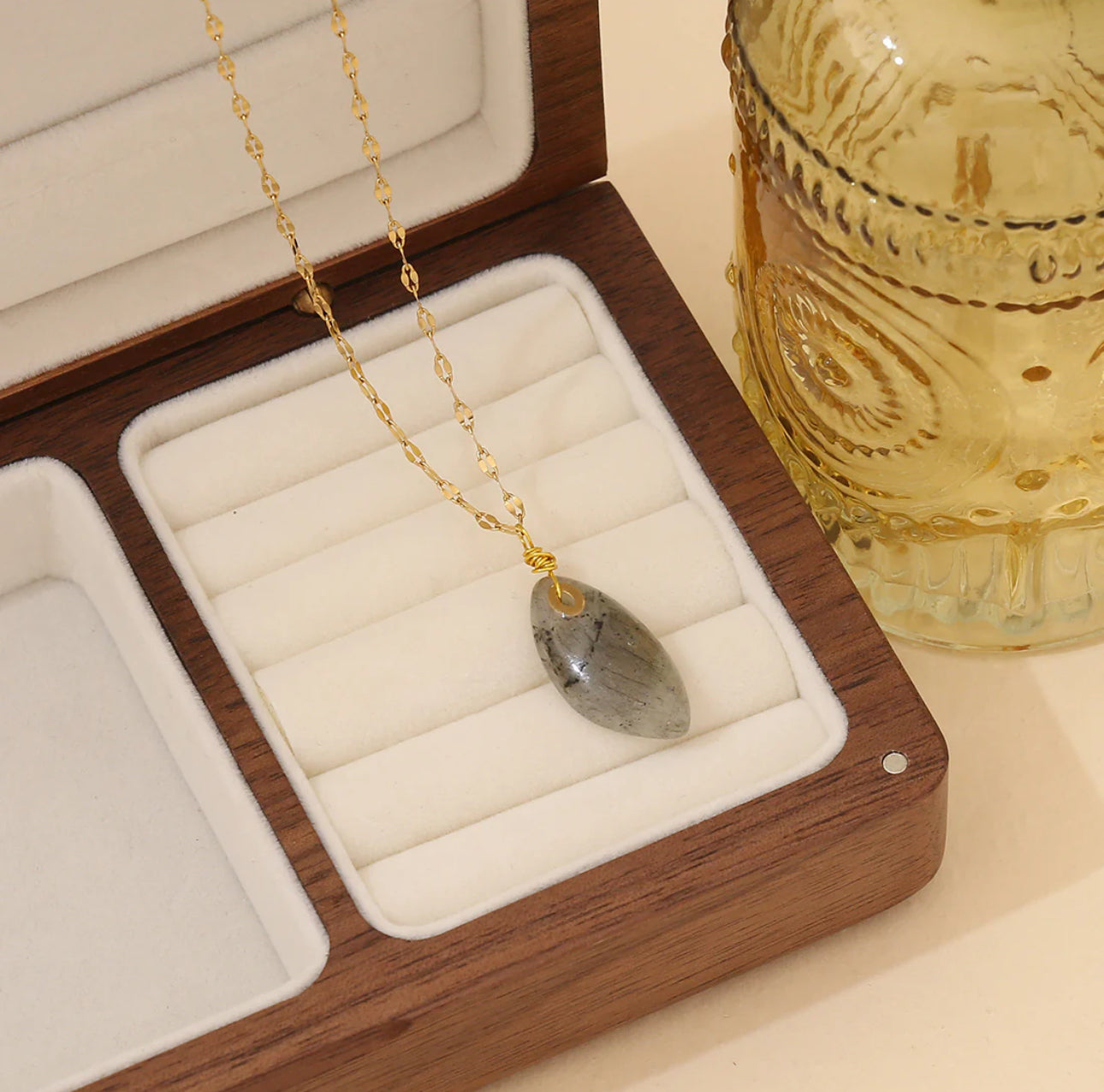 ‘Natural Stone’ Gold Necklace