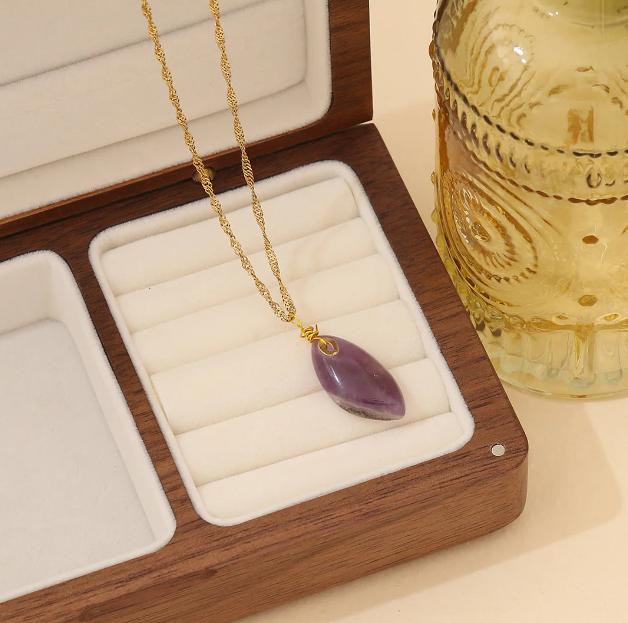 ‘Natural Stone’ Gold Necklace