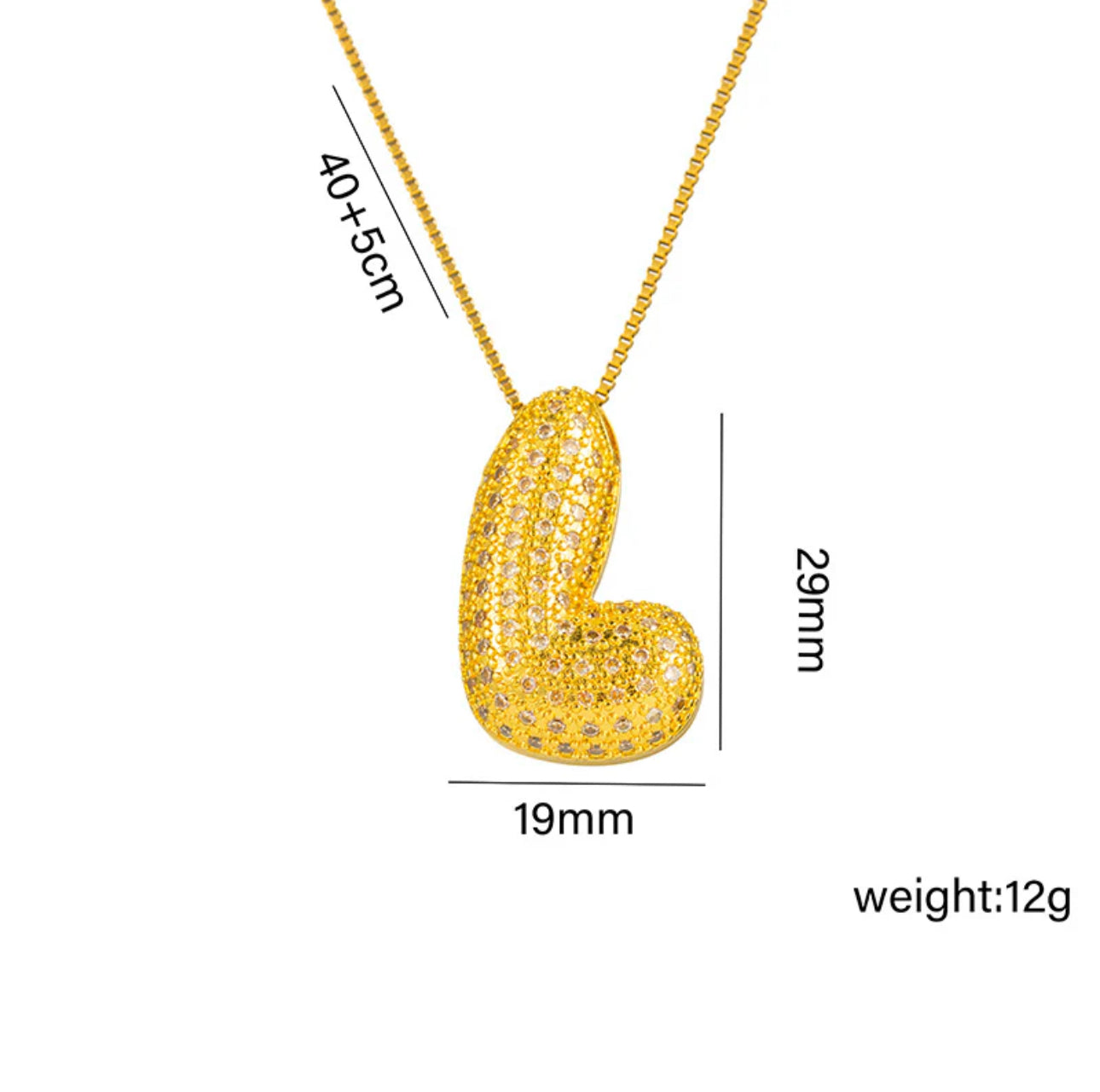 Bubble Initial Gold Necklace