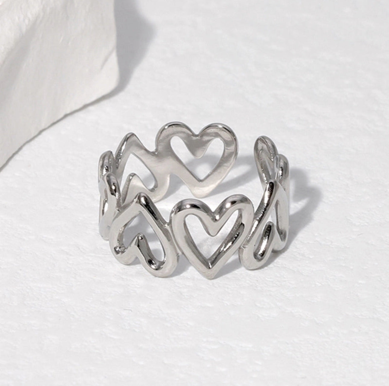 ‘Heart's Desire’ Adjustable Stainless Steel Ring