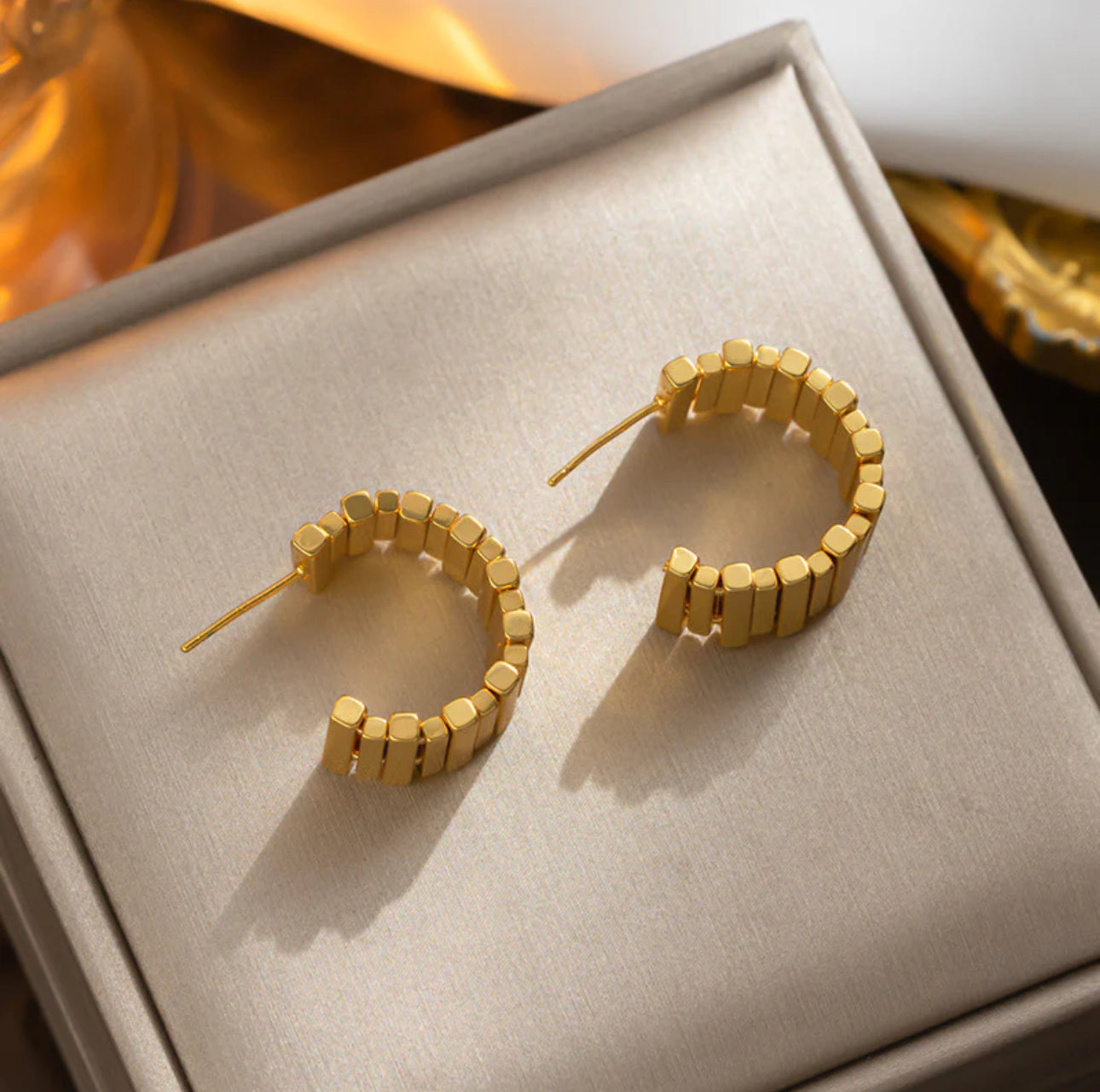 Asymmetrical Gold Hoop Earrings