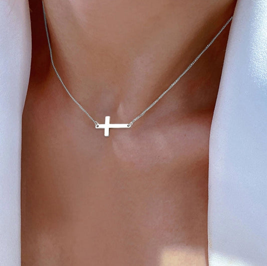 ‘Cross Me If You Can’ Stainless Steel Necklace