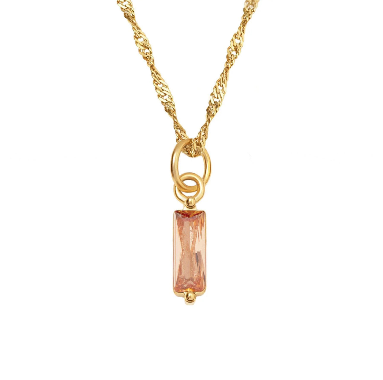 ‘Birth Stone’ Gold Necklace