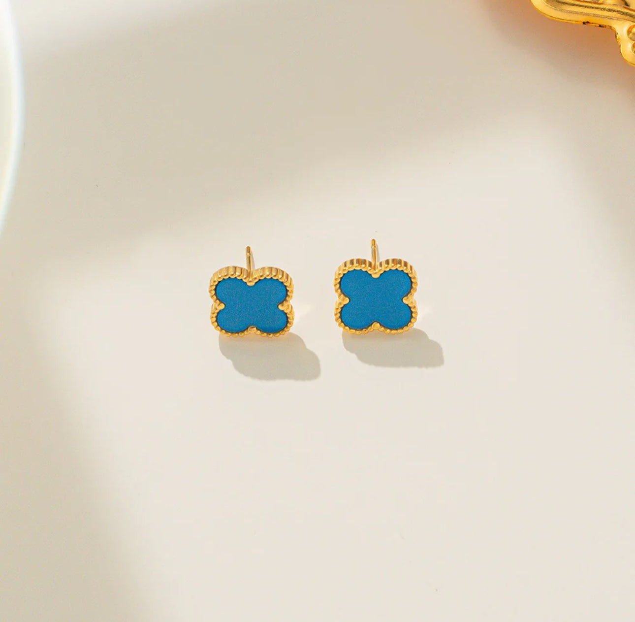 Floral Harmony Gold Stud Earrings