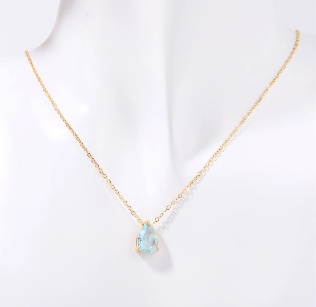 Ellipse Birthstone Gold Necklace