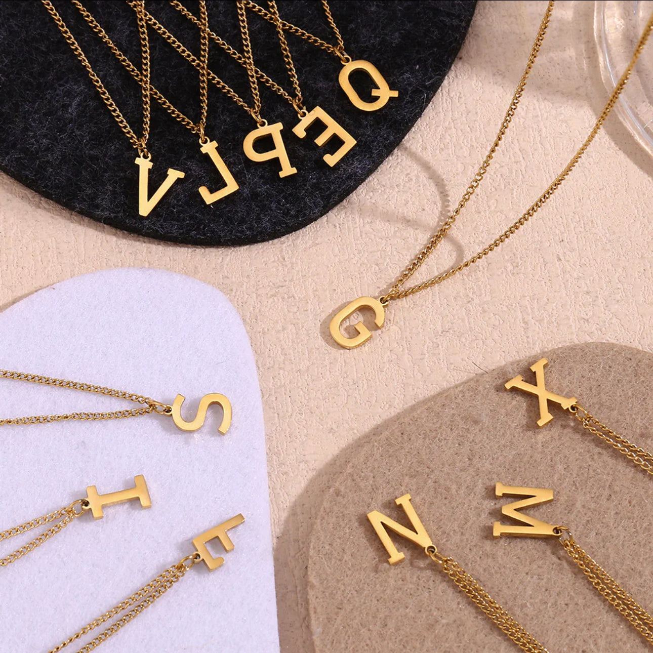 ‘Leah’ Gold Initial Necklace