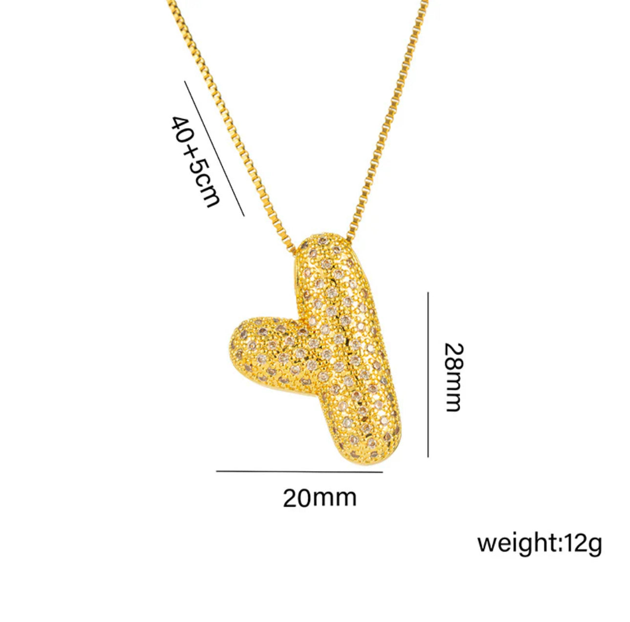 Bubble Initial Gold Necklace