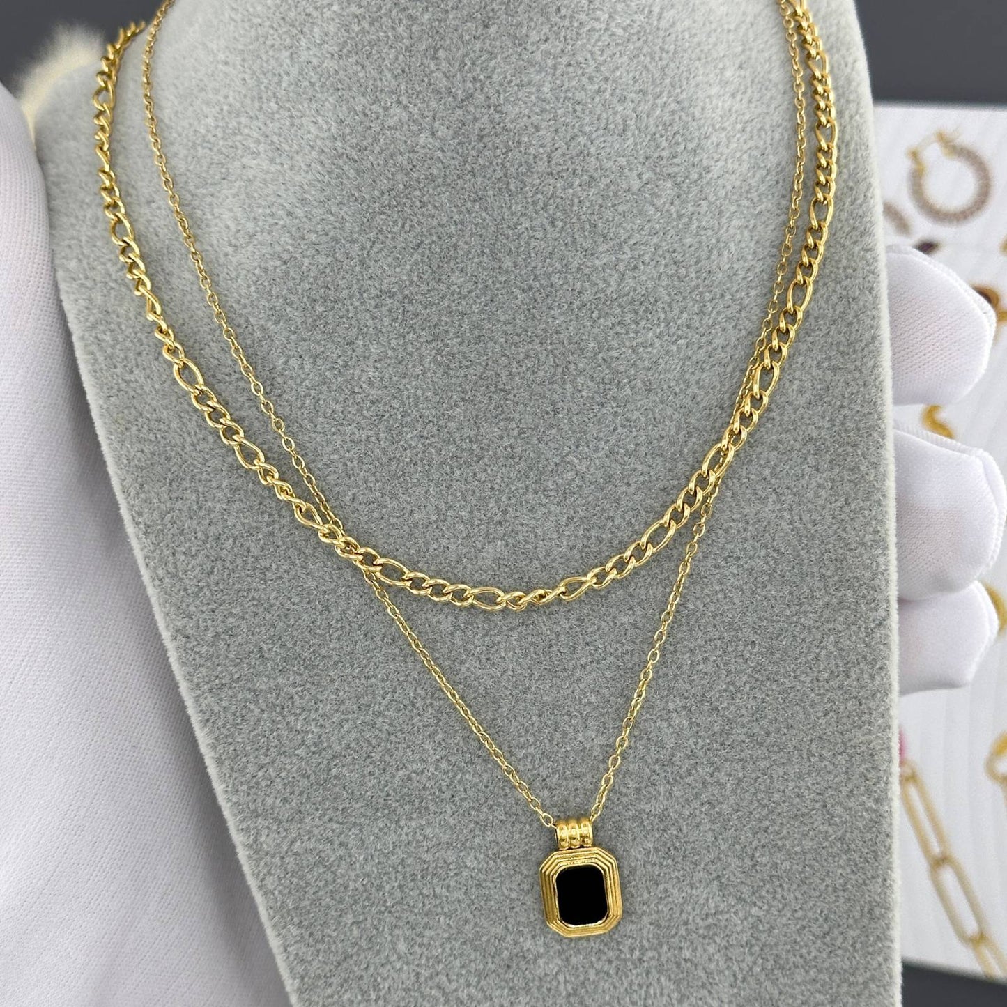 ‘Midnight Elegance’ Gold Layered Necklace