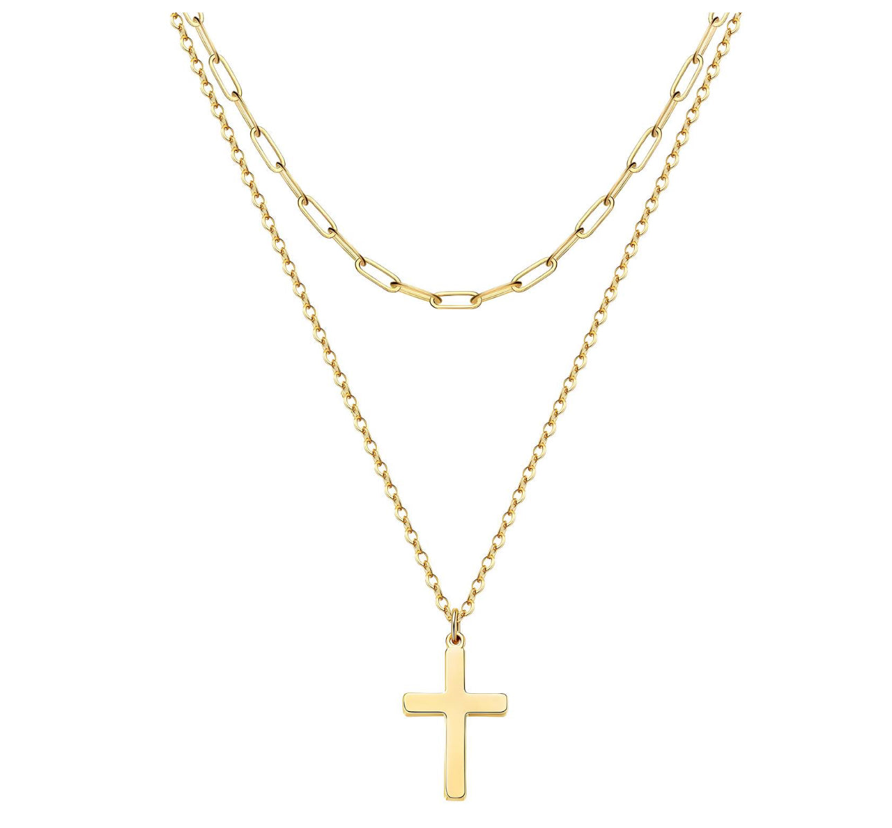 ‘Eternal Radiance Cross’ Gold Necklace